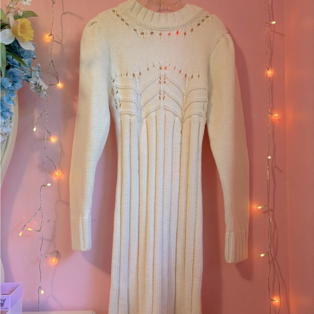 XXL For Love and Lemons Ivory Jules Sweater Dress